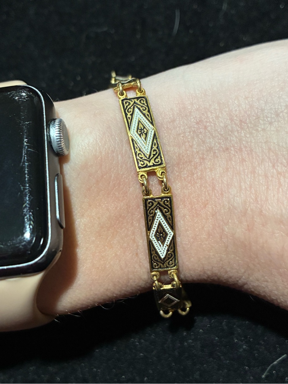 Vintage Damascene Panel Bracelet